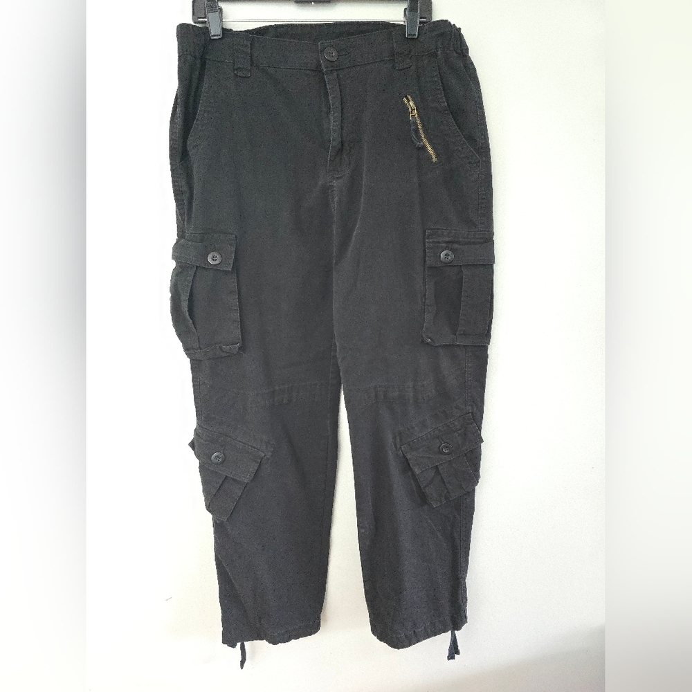 Must Way Pants Womens 14 Black Cargo Paratrooper Military Utility Pocket